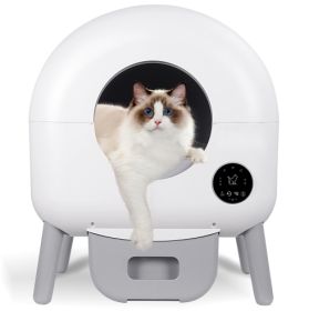 Self Cleaning Litter Box - 2.2lb-23lb Cat Can Use, 100L Automatic Cat Litter Box Self Cleaning, Extra Large For Multiple Cats, Anti-Pinch, All Clumpin