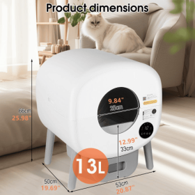 Fully Automatic Smart Cat Litter Box, Large Capacity Self-cleaning Cat Litter Box (Color: White)